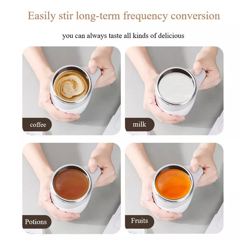 Rechargeable Automatic Stirring Coffee Cup — Lazy Milkshake & Magnetic Mixer