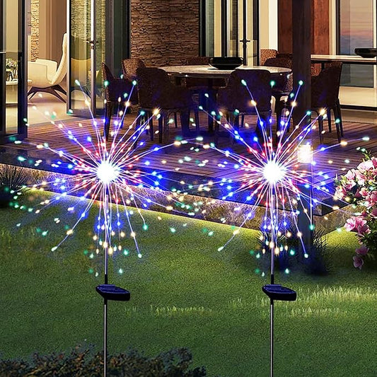 Waterproof 2 Pack Solar Powered Firework Stake