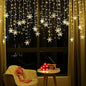 Snowflake Curtain String Lights Plug-in Window Curtain Lights with 8 Modes Decoration