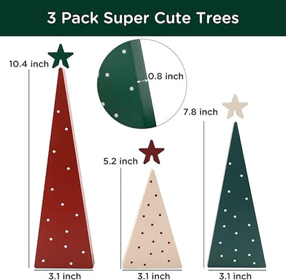 Three Sizes Wooden Tree Sign with Star-Christmas Decorations