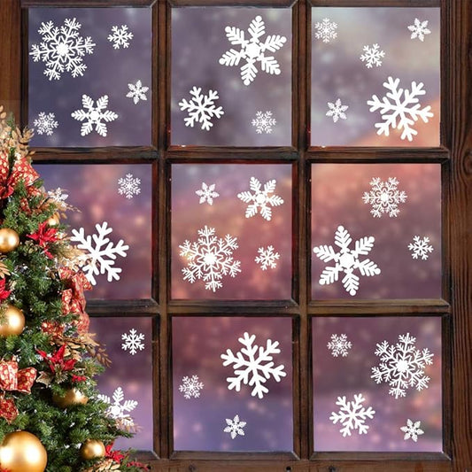 Christmas Window Clings Snowflakes Window Decals Static Window Stickers