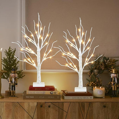 Fairy Light Spirit Tree for Christmas Decor, Warm White Lighted Birch Trees