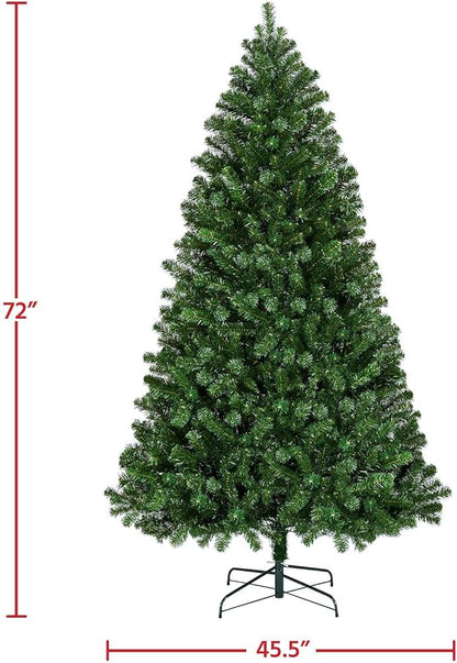 Artificial Hinged Christmas Pine Tree Prelighted Holiday Xmas Tree.