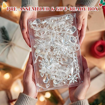 Acrylic Crystal Ornaments for Christmas Tree- Hanging Christmas Snowflake.