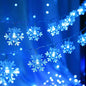 LED Blue Snowflake String Lights