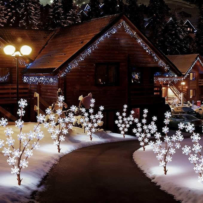 Solar Snowflake Lights for Christmas Decoration