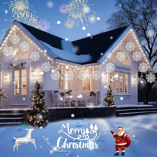 Snowflake Window Light with 8 Modes, Hanging Lights
