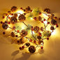 Christmas PineCones String Lights Needles Red Berries