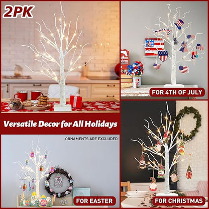 Fairy Light Spirit Tree for Christmas Decor, Warm White Lighted Birch Trees