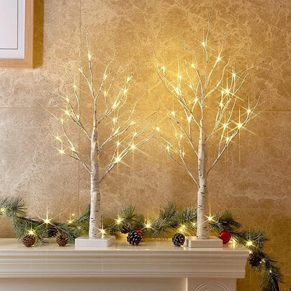 Fairy Light Spirit Tree for Christmas Decor, Warm White Lighted Birch Trees