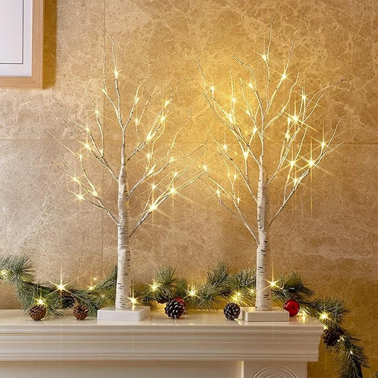 Fairy Light Spirit Tree for Christmas Decor, Warm White Lighted Birch Trees