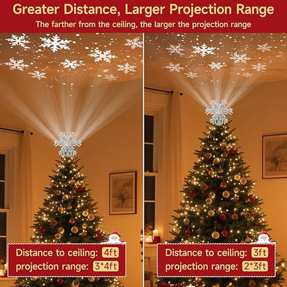 Hollow Glitter Silver Snowflake Tree Topper