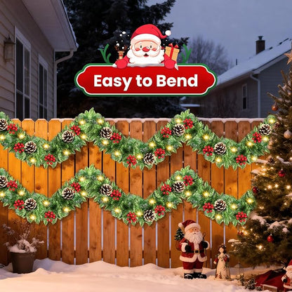 Christmas Tree Garland with 9ft Lights