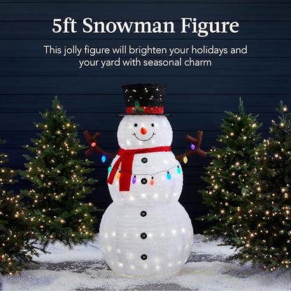 Lighted Pop-Up Snowman, Large White