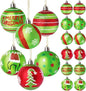 Red and Green Glittering Hanging Bulbs Pendants for Christmas Tree