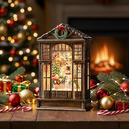 Christmas Snow Globe Swirling Glittering Snowman Choir Manger Scene