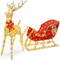 Reindeer & Sleigh Holiday Outdoor Yard Decoration Set