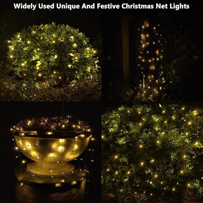 Green Wire Net Christmas Lights for Mesh Shrub Tree Decor