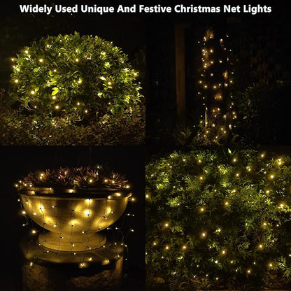 Green Wire Net Christmas Lights for Mesh Shrub Tree Decor