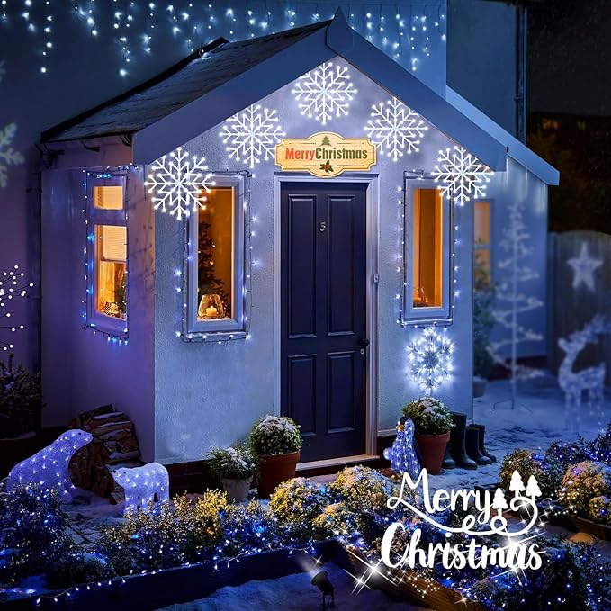 Snowflake Window Light with 8 Modes, Hanging Lights