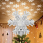 Hollow Glitter Silver Snowflake Tree Topper