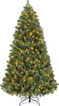 Artificial Hinged Christmas Pine Tree Prelighted Holiday Xmas Tree.
