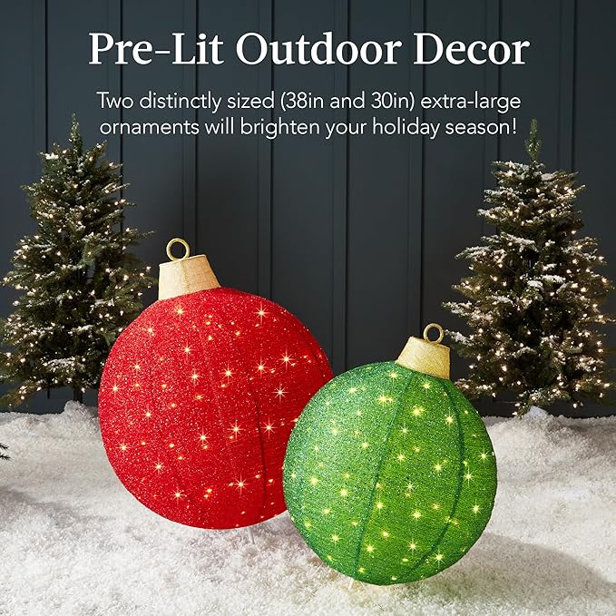 Lighted Pop-Up Outdoor Christmas Ornament Set