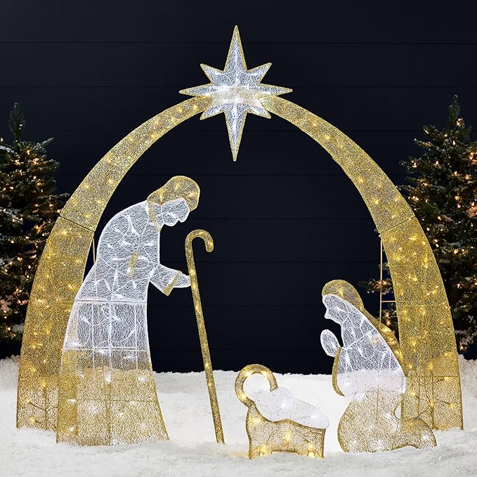 Christmas Arch Holy Family Yard Decoration