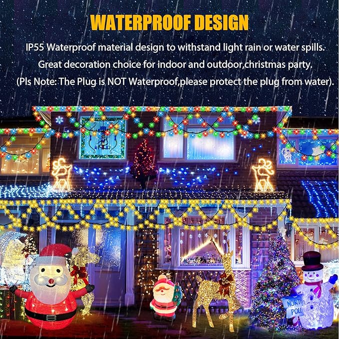 Fairy String Lights Extendable Half-Round Christmas Lights