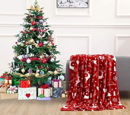 Luxury Velvet Super Soft Christmas Prints Fleece Blanket-Holiday Theme.