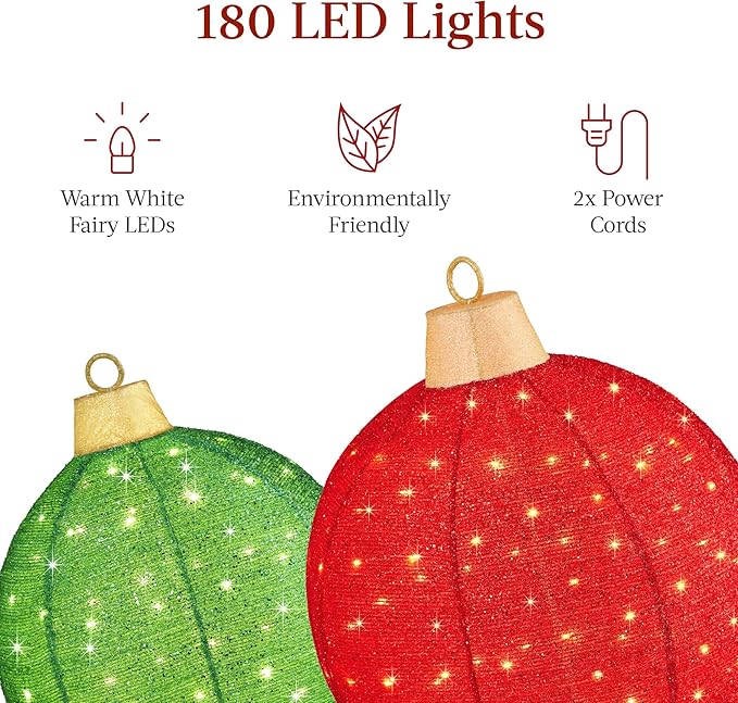 Lighted Pop-Up Outdoor Christmas Ornament Set