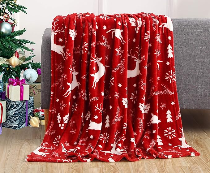 Luxury Velvet Super Soft Christmas Prints Fleece Blanket-Holiday Theme.