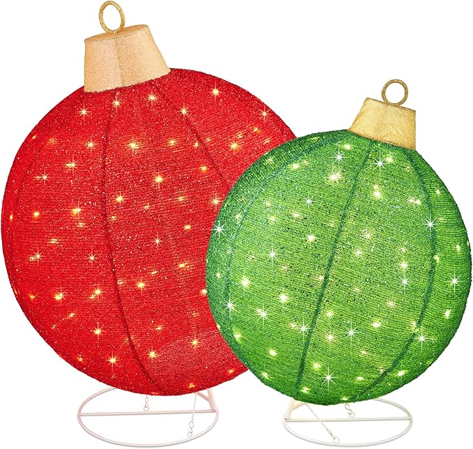 Lighted Pop-Up Outdoor Christmas Ornament Set